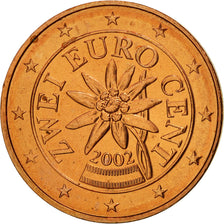 Austria, 2 Euro Cent, 2002, MS(63), Copper Plated Steel, KM:3083