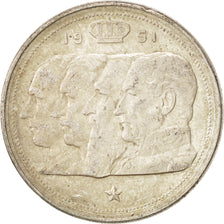 BELGIUM, 100 Francs, 100 Frank, 1951, KM #139.1, AU(50-53), Silver, 33, 18.11