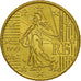 Moneta, Francja, 50 Euro Cent, 1999, Paris, MS(63), Mosiądz, KM:1287
