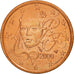 Munten, Frankrijk, 2 Euro Cent, 2000, UNC-, Copper Plated Steel, KM:1283