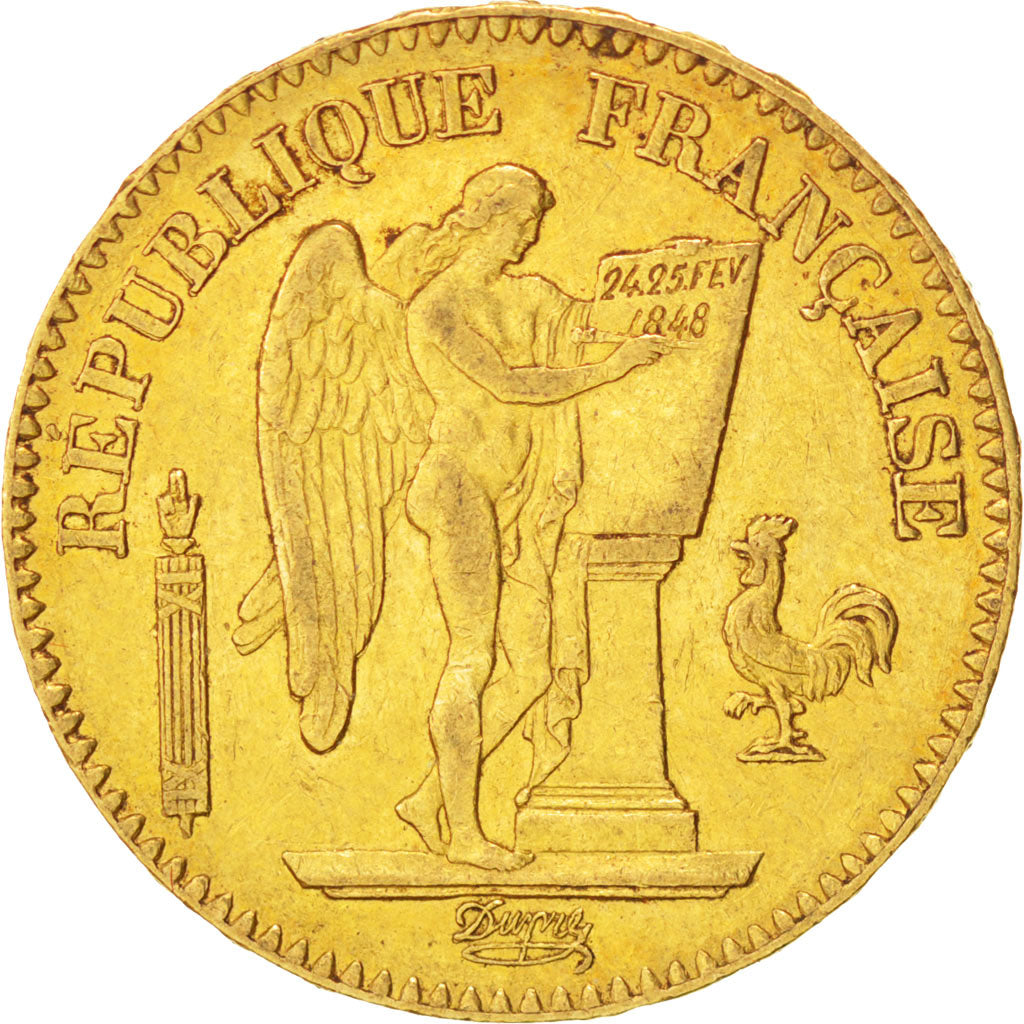 FRANCE, Génie, 20 Francs, 1848, Paris, KM #757, EF(40-45), Gold, Gadoury #1032, 