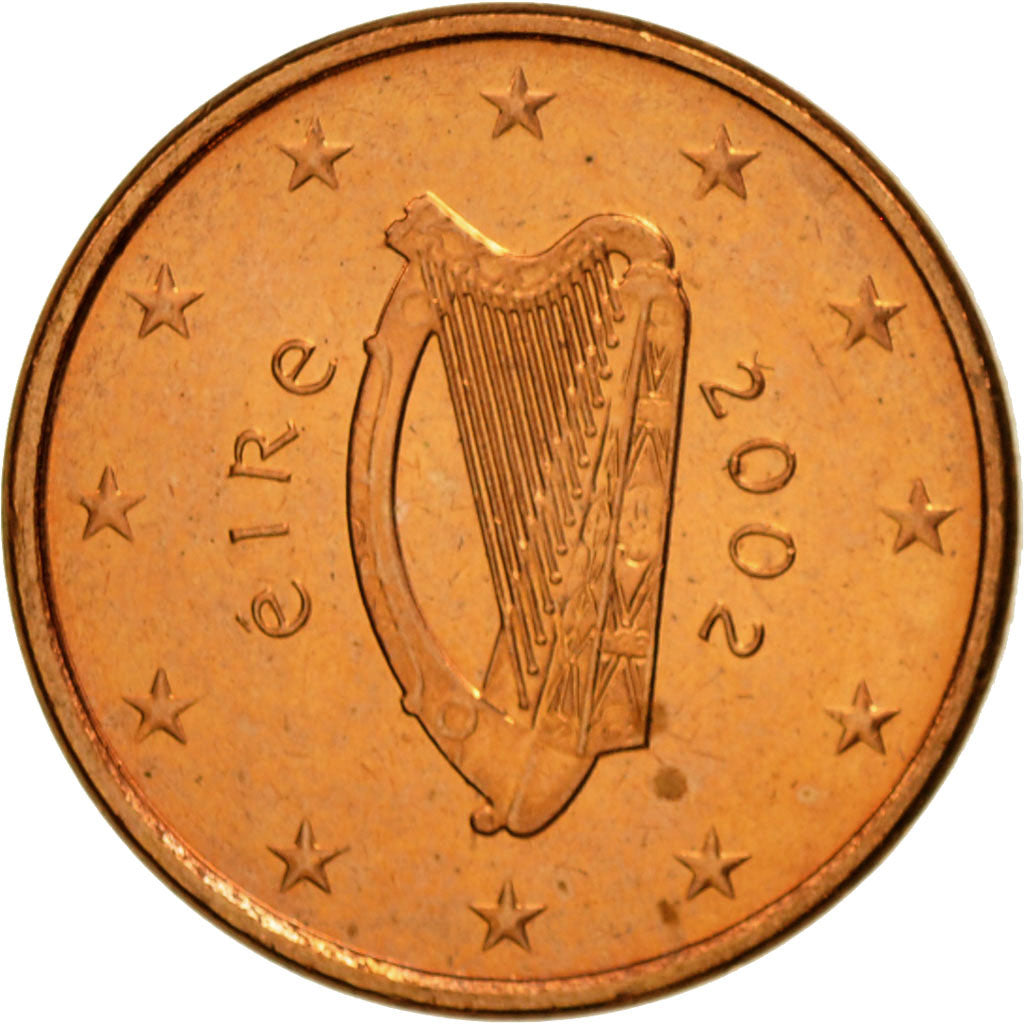 IRELAND REPUBLIC, Euro Cent, 2002, MS(63), Copper Plated Steel, KM:32