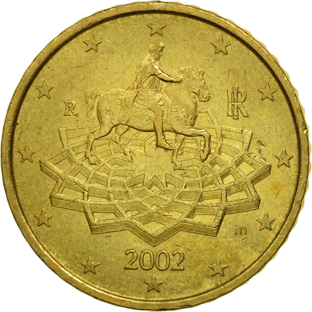 Italy, 50 Euro Cent, 2002, MS(63), Brass, KM:215