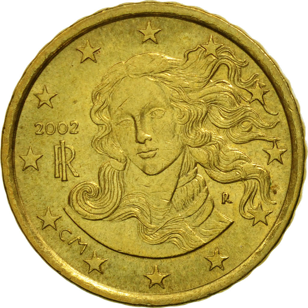 Italy, 10 Euro Cent, 2002, MS(63), Brass, KM:213