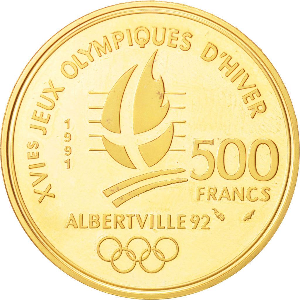 FRANCE, 500 Francs, 1991, Paris, KM #1000, MS(65-70), Gold, 17.00