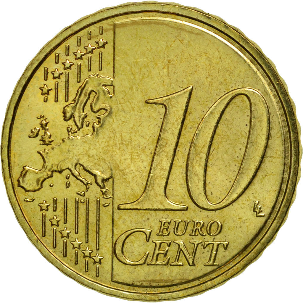 Luksemburg, 10 Euro Cent, 2008, Utrecht, MS(63), Mosiądz, KM:89