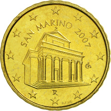 San Marino, 10 Euro Cent, 2007, MS(63), Brass, KM:443