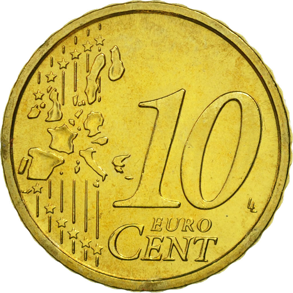 San Marino, 10 Euro Cent, 2007, MS(63), Brass, KM:443