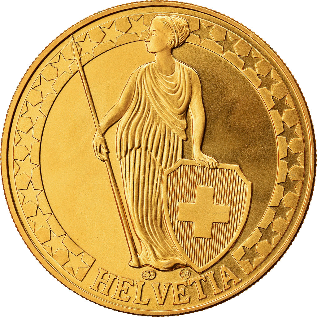 Switzerland, Medal, Der Bodensee, Die Schweizer Seen, MS(64), Copper-Nickel Gilt