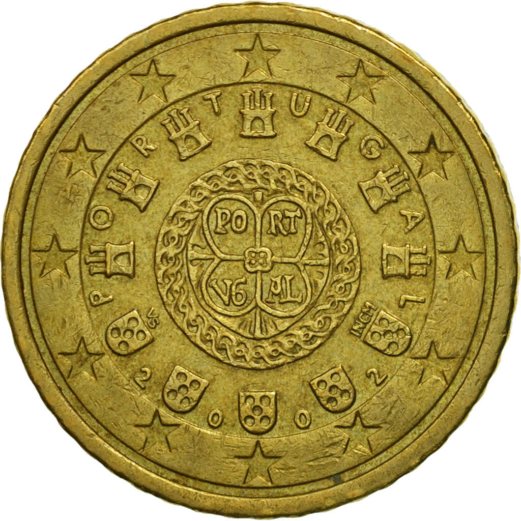 Portugal, 50 Euro Cent, 2002, MS(63), Brass, KM:745
