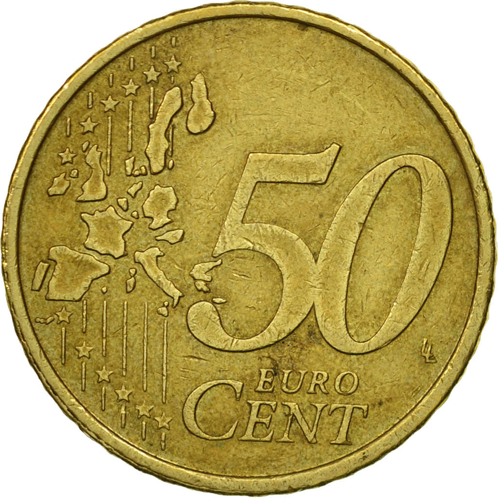 Portugal, 50 Euro Cent, 2002, MS(63), Brass, KM:745