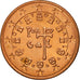 Portugal, 5 Euro Cent, 2004, SC, Cobre chapado en acero, KM:742