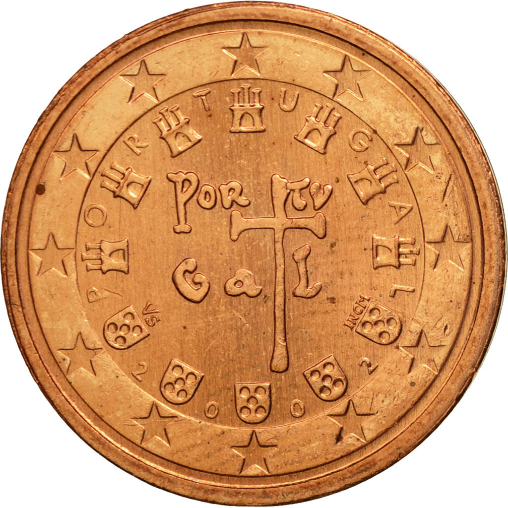 Portugal, 2 Euro Cent, 2002, Lisbon, MS(63), Miedź platerowana stalą, KM:741