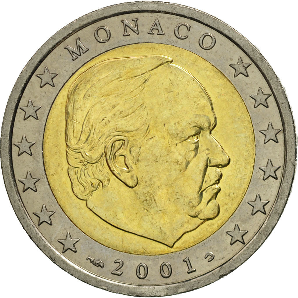 Monaco, 2 Euro, 2001, UNZ, Bi-Metallic, KM:174