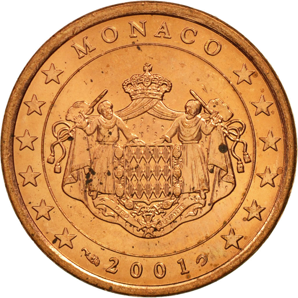 Monaco, 5 Euro Cent, 2001, MS(63), Copper Plated Steel, KM:169