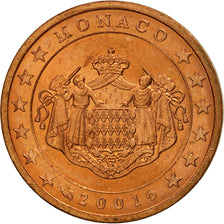 Monaco, 2 Euro Cent, 2001, MS(63), Copper Plated Steel, KM:168