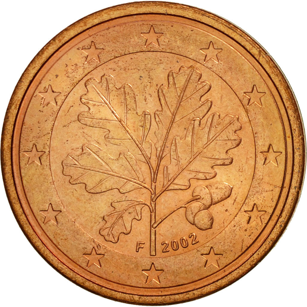 GERMANY - FEDERAL REPUBLIC, 2 Euro Cent, 2002, MS(63), Copper Plated Steel