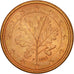 GERMANY - FEDERAL REPUBLIC, 2 Euro Cent, 2002, MS(63), Copper Plated Steel
