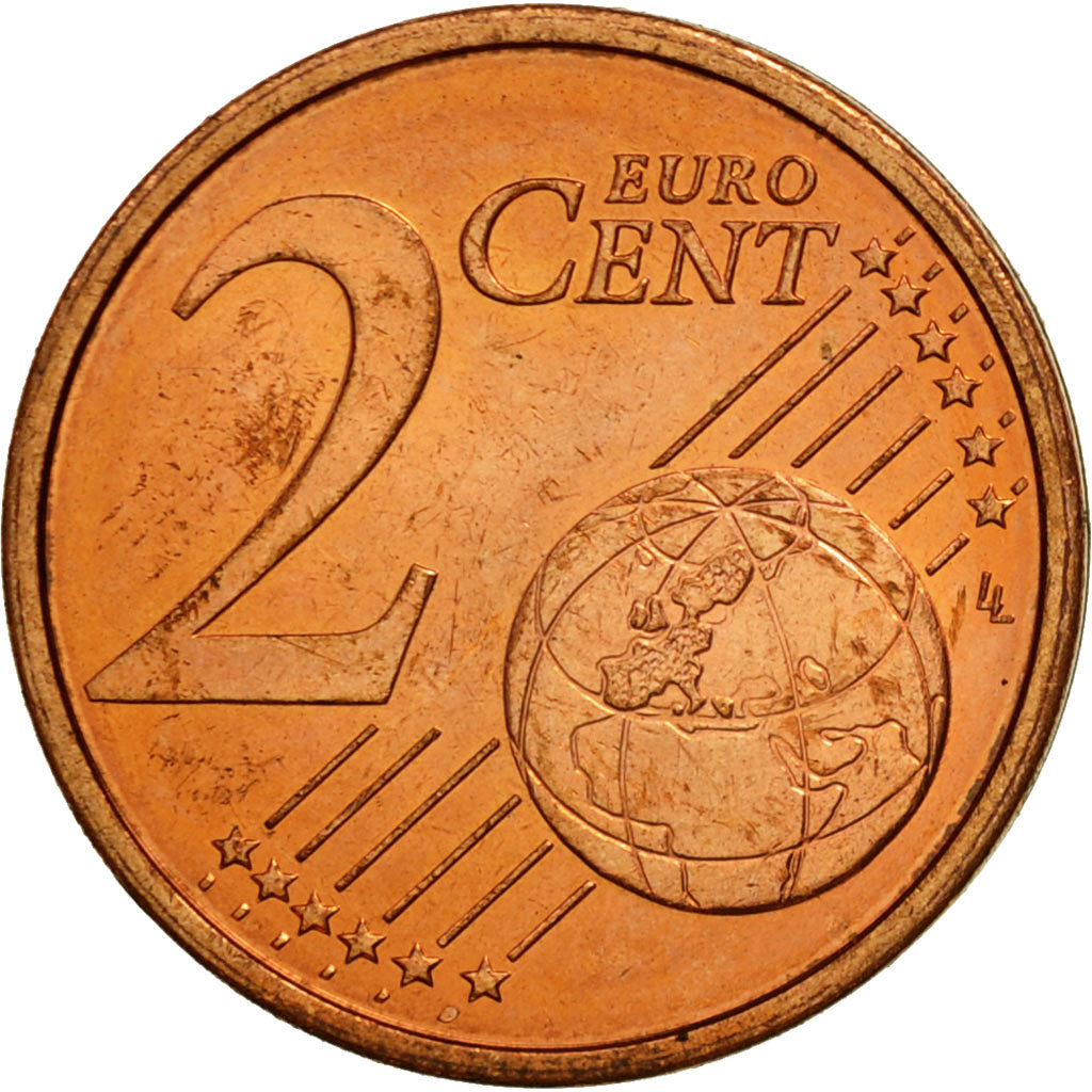 GERMANY - FEDERAL REPUBLIC, 2 Euro Cent, 2002, MS(63), Copper Plated Steel