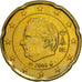 Belgium, 20 Euro Cent, 2008, MS(63), Brass, KM:278