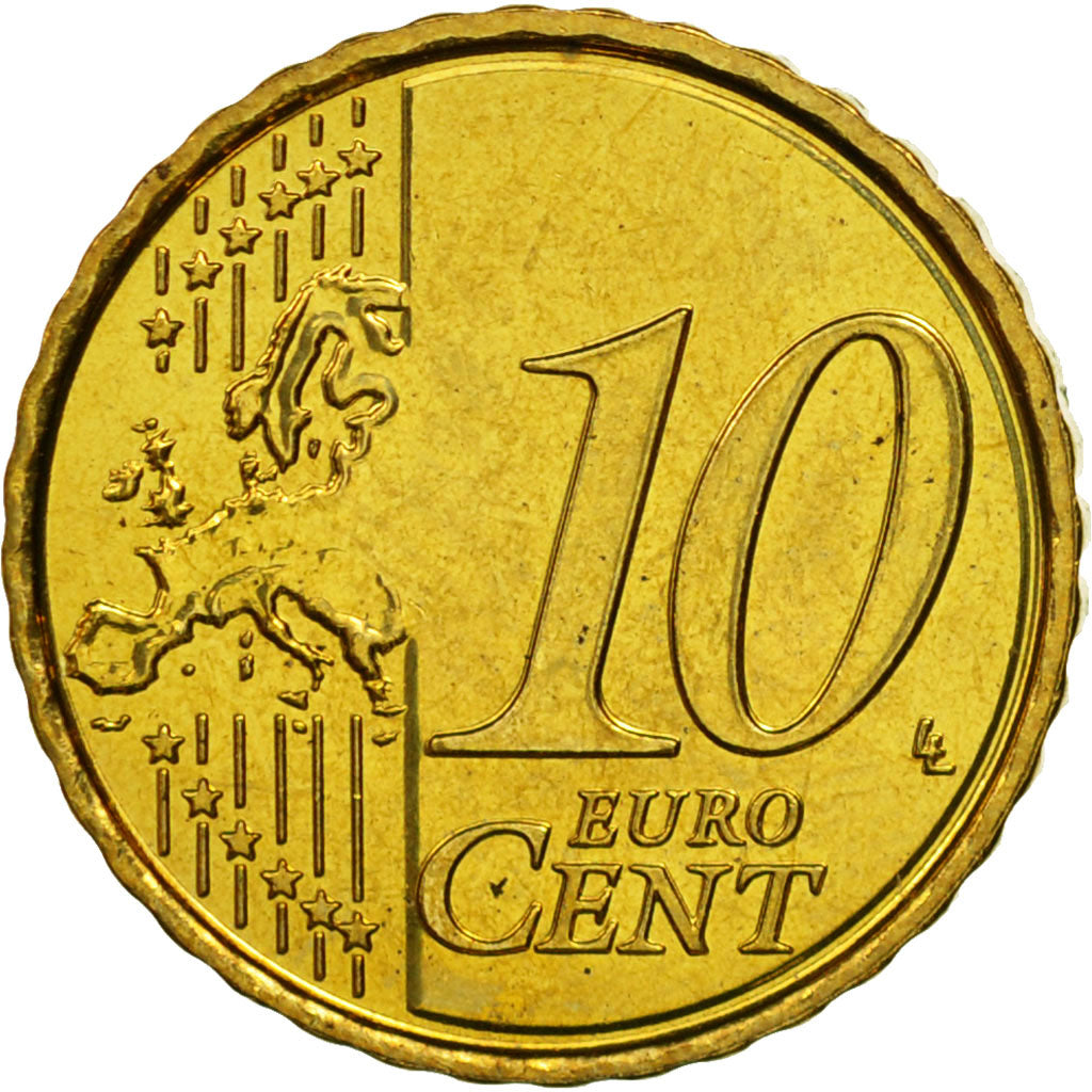 Belgium, 10 Euro Cent, 2008, MS(63), Brass, KM:277