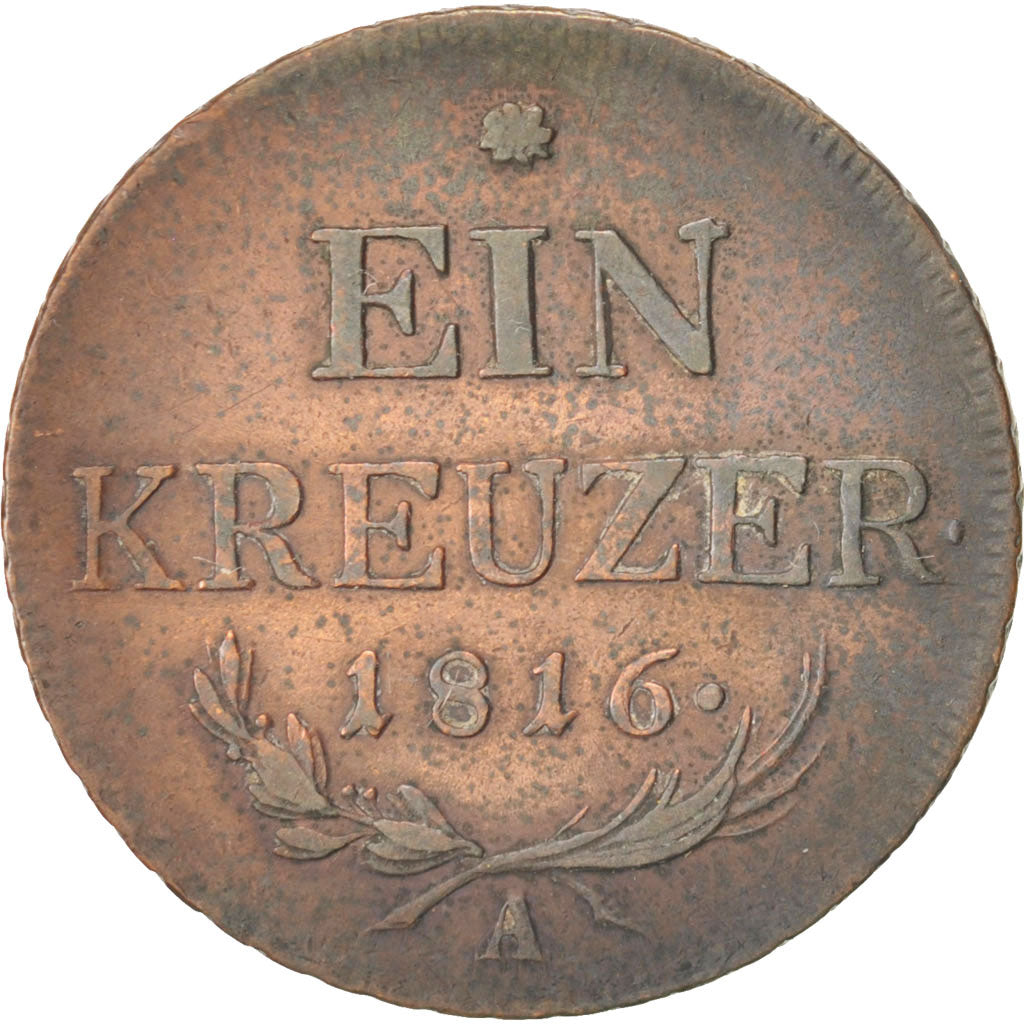 AUSTRIA, Kreuzer, 1816, Vienne, KM #2113, EF(40-45), Copper, 26.6, 8.66