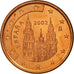España, 5 Euro Cent, 2002, SC, Cobre chapado en acero, KM:1042
