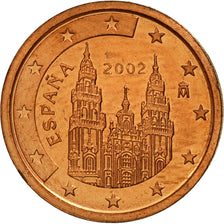 Spain, 2 Euro Cent, 2002, MS(63), Copper Plated Steel, KM:1041