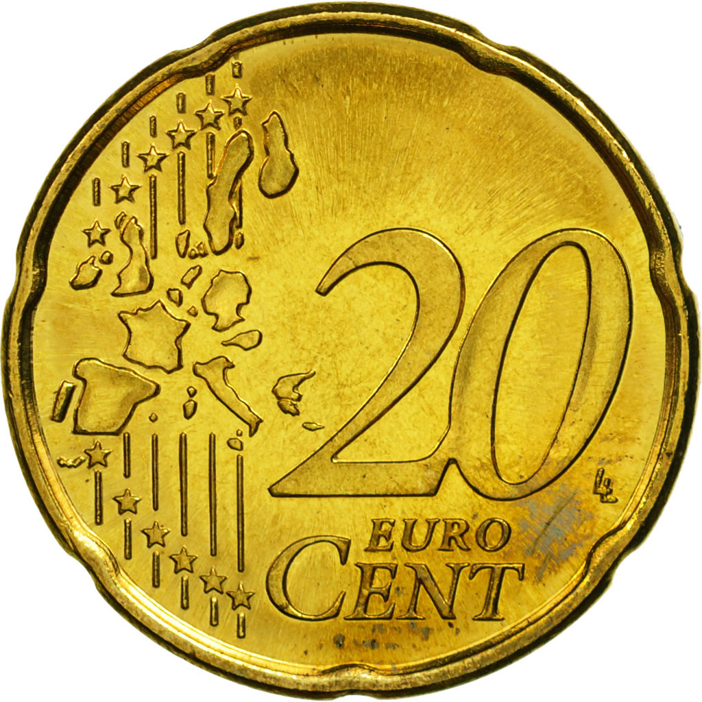 Finlandia, 20 Euro Cent, 2001, Vantaa, MS(63), Mosiądz, KM:102