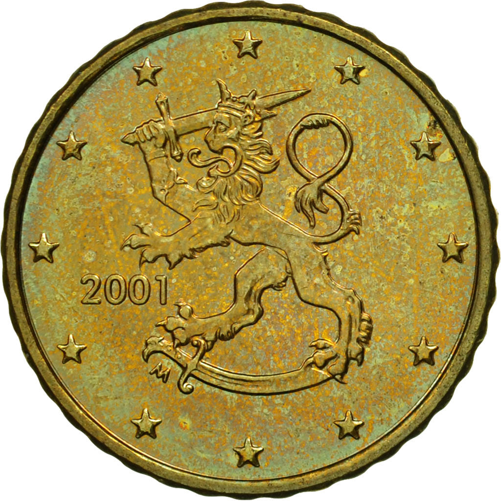 Finlandia, 10 Euro Cent, 2001, SPL, Ottone, KM:101