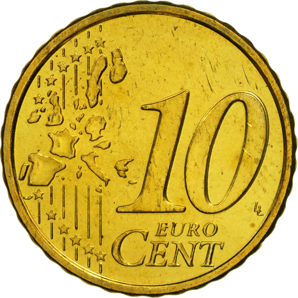 Finlandia, 10 Euro Cent, 2001, SPL, Ottone, KM:101