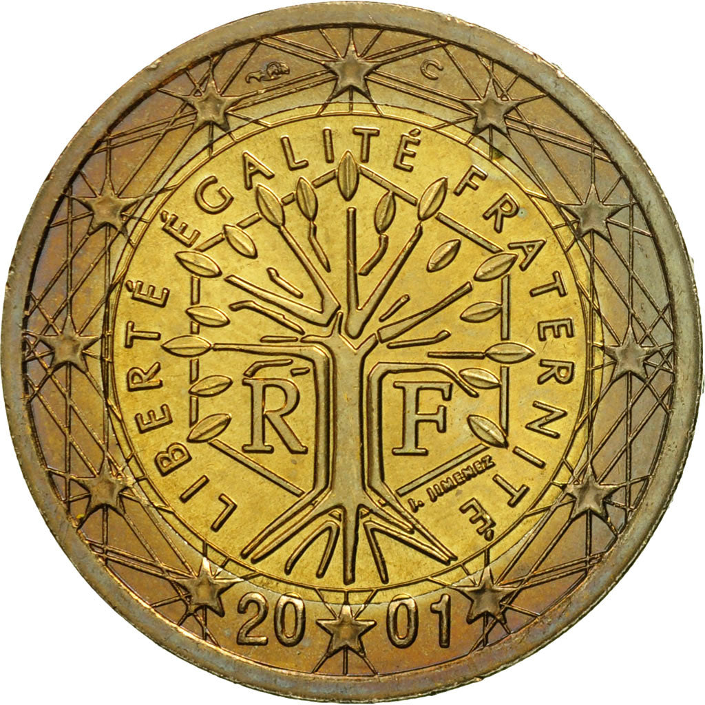 Coin, France, 2 Euro, 2001, MS(63), Bi-Metallic, KM:1289