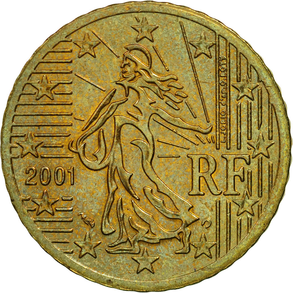 Coin, France, 50 Euro Cent, 2001, MS(63), Brass, KM:1287