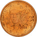 Munten, Frankrijk, 2 Euro Cent, 2001, UNC-, Copper Plated Steel, KM:1283