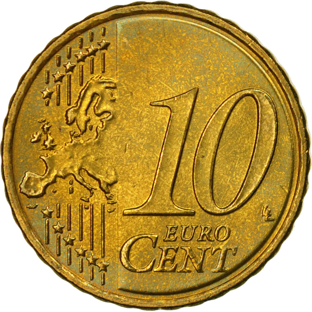 Grèce, 10 Euro Cent, 2007, SPL, Laiton, KM:211