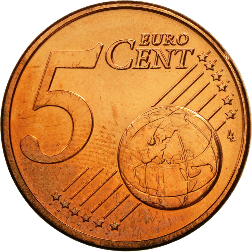 Grecia, 5 Euro Cent, 2007, SC, Cobre chapado en acero, KM:183