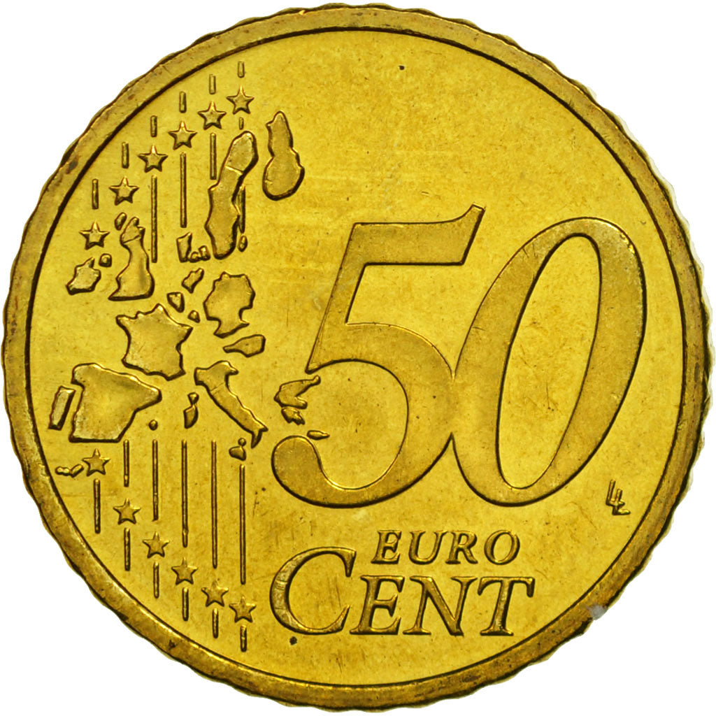 REPUBLIKA IRLANDII, 50 Euro Cent, 2003, Sandyford, MS(63), Mosiądz, KM:37