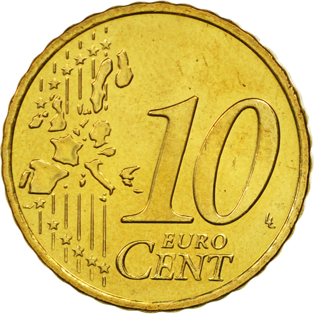 REPUBBLICA D’IRLANDA, 10 Euro Cent, 2003, SPL, Ottone, KM:35