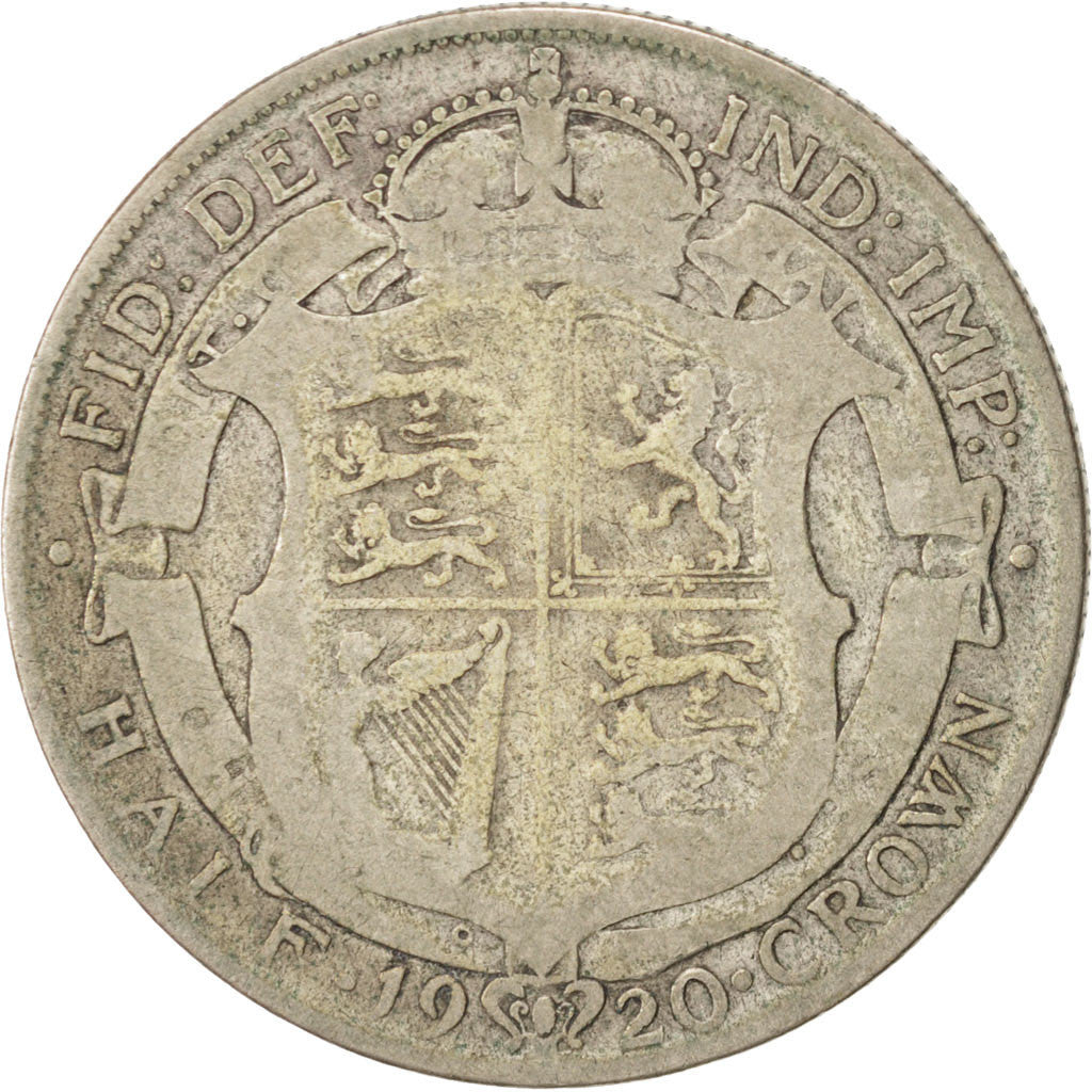 Münze, Großbritannien, George V, 1/2 Crown, 1920, S, Silber, KM:818.1a