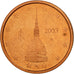 Włochy, 2 Euro Cent, 2003, Rome, MS(63), Miedź platerowana stalą, KM:211