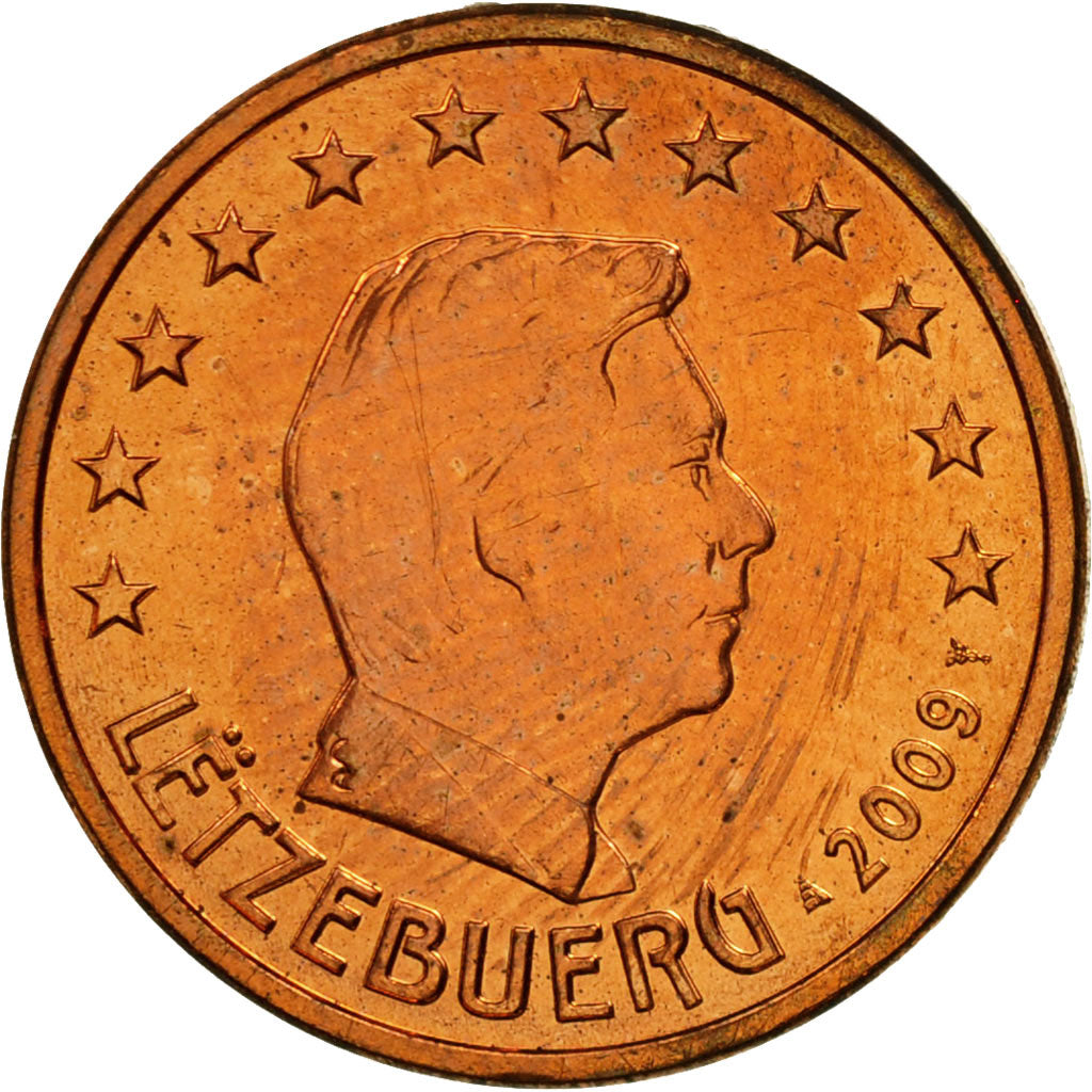 Luxemburg, 5 Euro Cent, 2009, UNC-, Copper Plated Steel, KM:77