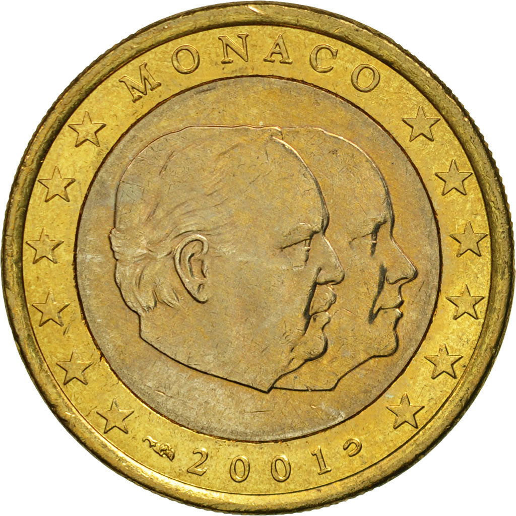 Monaco, Euro, 2001, MS(63), Bi-Metallic, KM:173