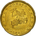 Monaco, 20 Euro Cent, 2001, SPL, Laiton, KM:171