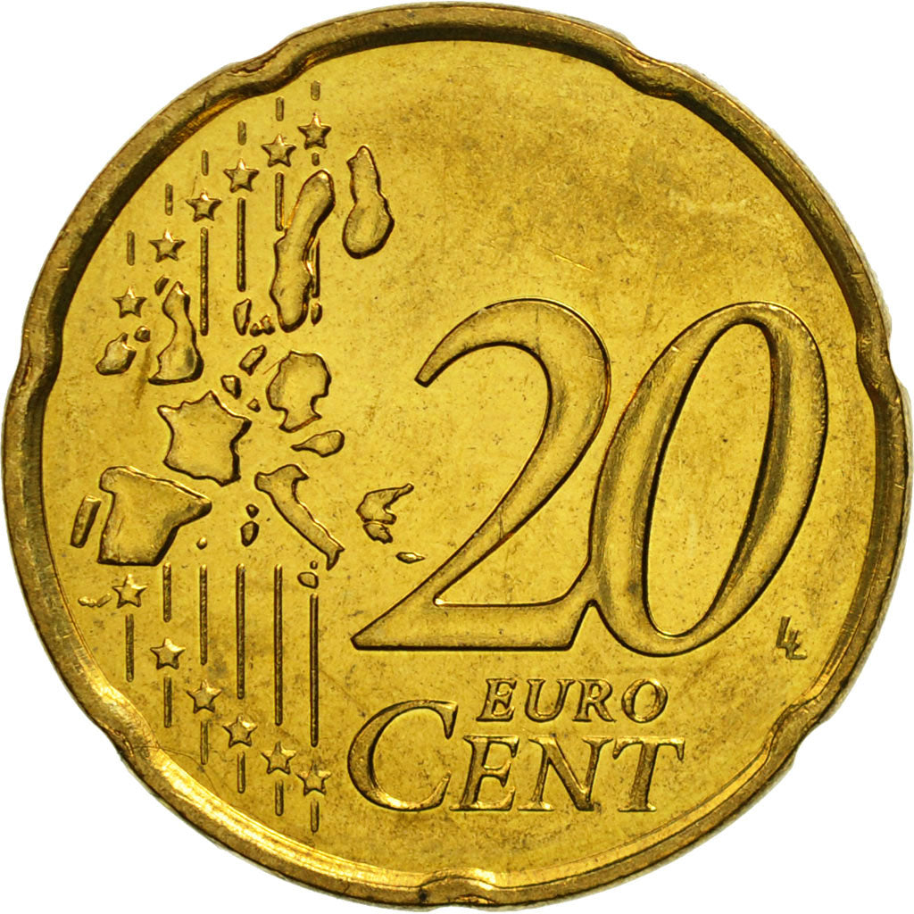 Monaco, 20 Euro Cent, 2001, SPL, Laiton, KM:171