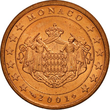 Monaco, 5 Euro Cent, 2001, MS(63), Copper Plated Steel, KM:169