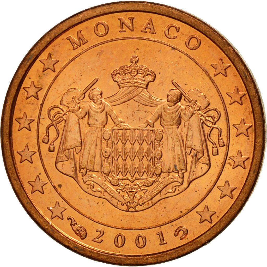 Monaco, Euro Cent, 2001, MS(63), Copper Plated Steel, KM:167