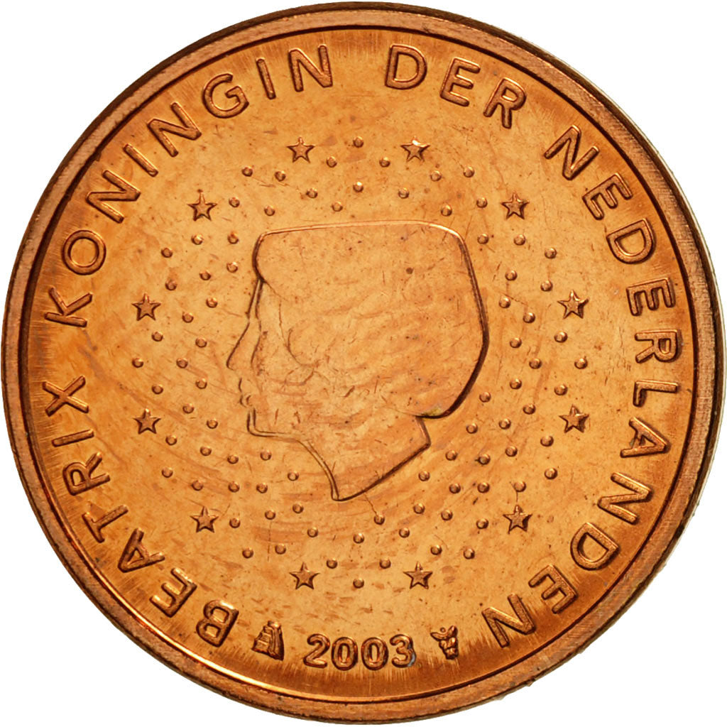Netherlands, 2 Euro Cent, 2003, MS(63), Copper Plated Steel, KM:235