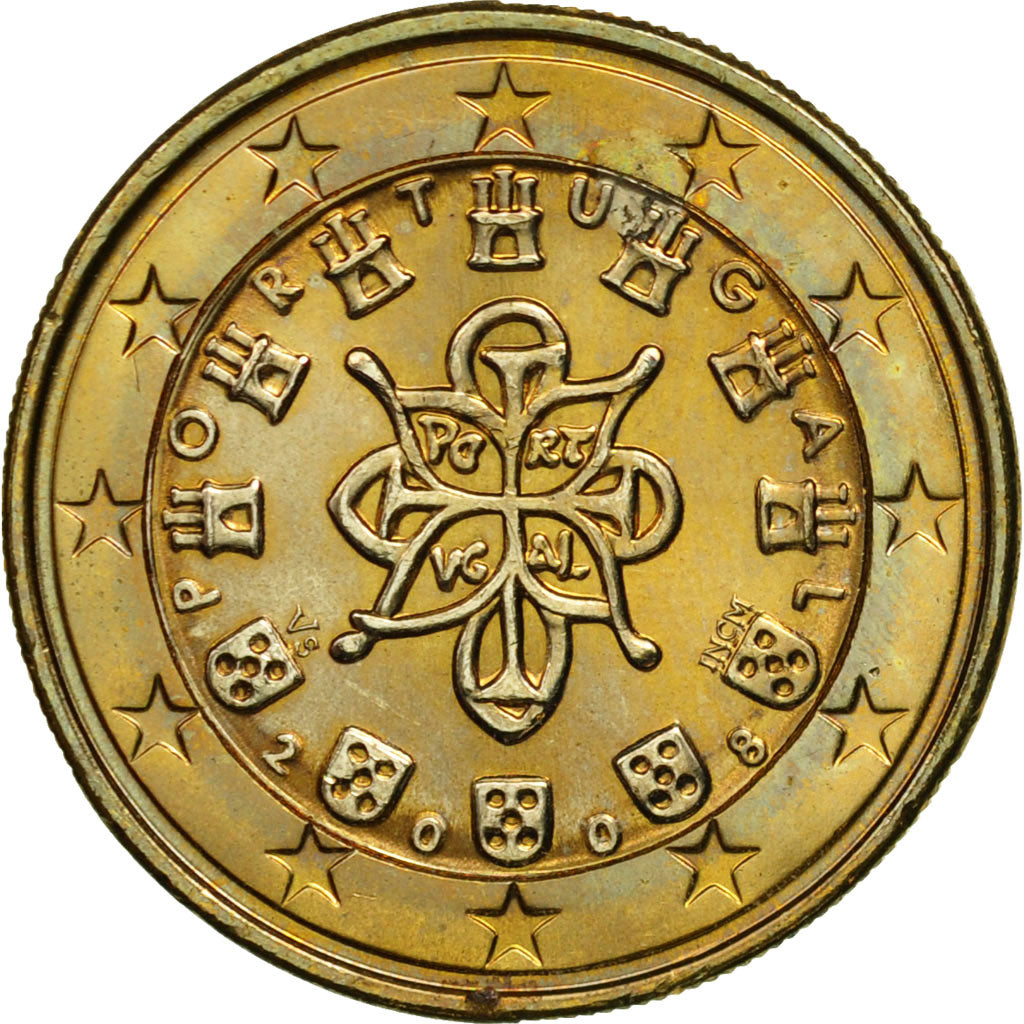 Portugal, Euro, 2008, MS(63), Bi-Metallic, KM:766