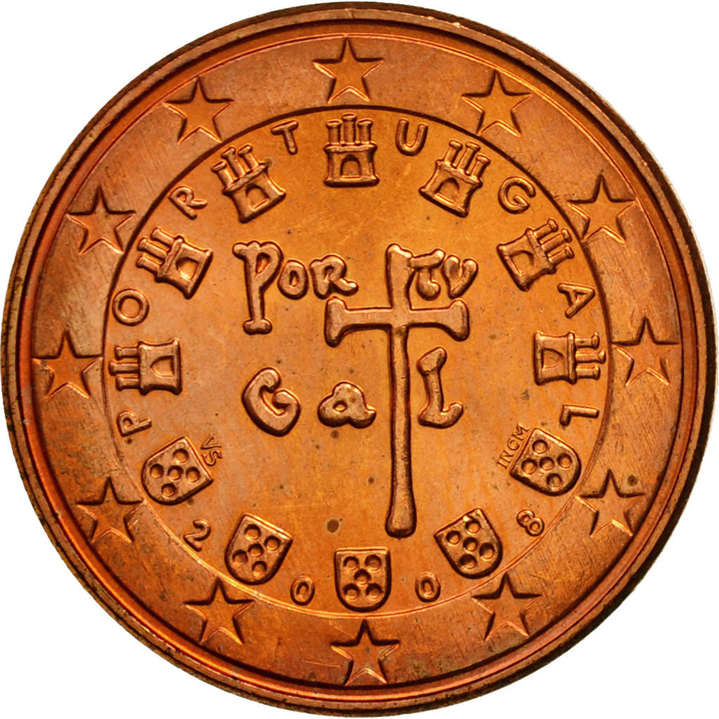 Portugal, 5 Euro Cent, 2008, MS(63), Copper Plated Steel, KM:742