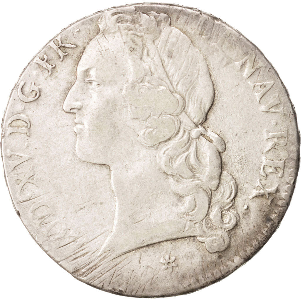 FRANCE, Écu au bandeau, ECU, 1742, Caen, KM #512.5, VF(30-35), Silver, Gadoury .